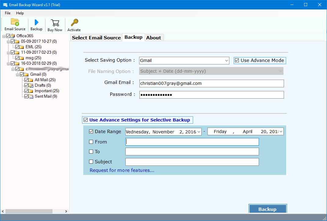 Use-advance-setting-for-selective-backup