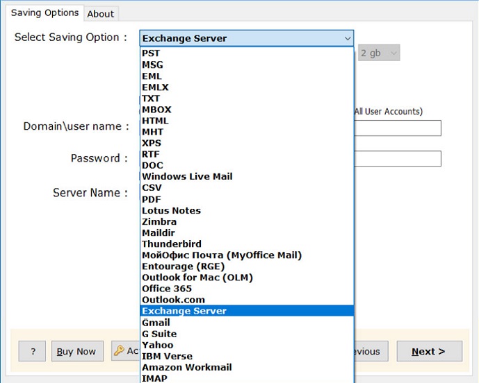 select-exchange-server-from-saving-option