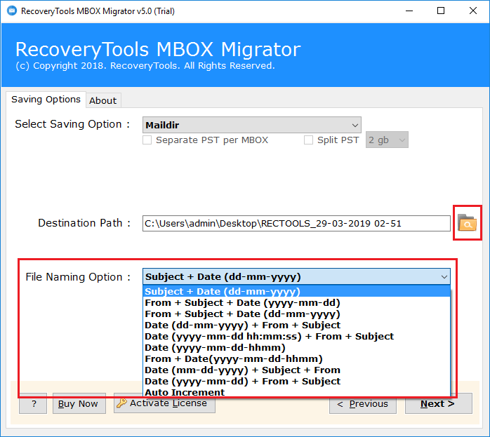 select-required-destination-and-file-naming-option